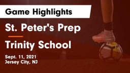 St. Peter's Prep  vs Trinity School Game Highlights - Sept. 11, 2021