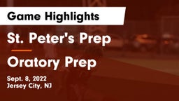 St. Peter's Prep  vs Oratory Prep  Game Highlights - Sept. 8, 2022