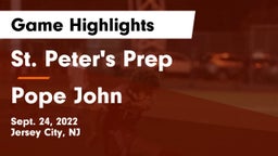 St. Peter's Prep  vs Pope John Game Highlights - Sept. 24, 2022