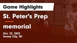St. Peter's Prep  vs memorial Game Highlights - Oct. 22, 2022