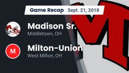 Recap: Madison Sr.  vs. Milton-Union  2018