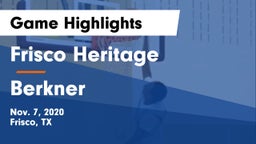 Frisco Heritage  vs Berkner  Game Highlights - Nov. 7, 2020
