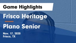 Frisco Heritage  vs Plano Senior  Game Highlights - Nov. 17, 2020