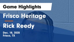 Frisco Heritage  vs Rick Reedy  Game Highlights - Dec. 18, 2020