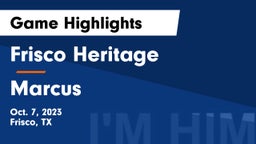 Frisco Heritage  vs Marcus  Game Highlights - Oct. 7, 2023