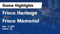 Frisco Heritage  vs Frisco Memorial  Game Highlights - Dec. 3, 2021