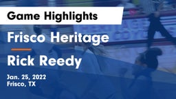 Frisco Heritage  vs Rick Reedy  Game Highlights - Jan. 25, 2022