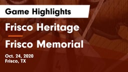 Frisco Heritage  vs Frisco Memorial  Game Highlights - Oct. 24, 2020