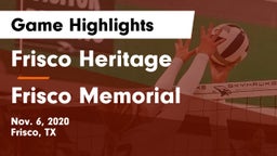 Frisco Heritage  vs Frisco Memorial  Game Highlights - Nov. 6, 2020