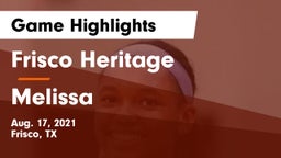 Frisco Heritage  vs Melissa  Game Highlights - Aug. 17, 2021