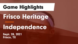 Frisco Heritage  vs Independence  Game Highlights - Sept. 28, 2021