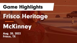 Frisco Heritage  vs McKinney  Game Highlights - Aug. 20, 2022