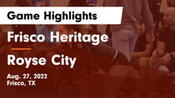 Frisco Heritage  vs Royse City  Game Highlights - Aug. 27, 2022