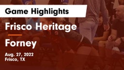 Frisco Heritage  vs Forney  Game Highlights - Aug. 27, 2022