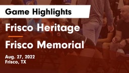 Frisco Heritage  vs Frisco Memorial  Game Highlights - Aug. 27, 2022