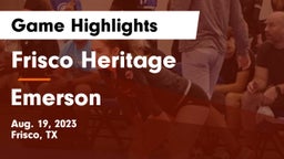 Frisco Heritage  vs Emerson  Game Highlights - Aug. 19, 2023