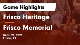 Frisco Heritage  vs Frisco Memorial  Game Highlights - Sept. 26, 2023
