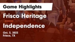 Frisco Heritage  vs Independence  Game Highlights - Oct. 3, 2023