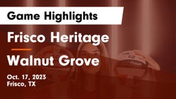 Frisco Heritage  vs Walnut Grove  Game Highlights - Oct. 17, 2023