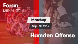 Matchup: Foran  vs. Hamden Offense 2016