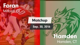 Matchup: Foran  vs. Hamden  2016