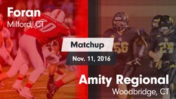 Matchup: Foran  vs. Amity Regional  2016