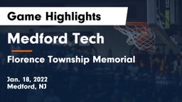Medford Tech  vs Florence Township Memorial  Game Highlights - Jan. 18, 2022