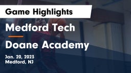 Medford Tech  vs Doane Academy  Game Highlights - Jan. 20, 2023