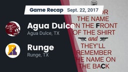 Recap: Agua Dulce  vs. Runge  2017