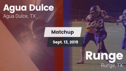 Matchup: Agua Dulce High vs. Runge  2019