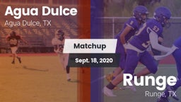 Matchup: Agua Dulce High vs. Runge  2020