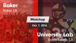 Matchup: Baker  vs. University Lab  2016