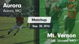 Matchup: Aurora  vs. Mt. Vernon  2016