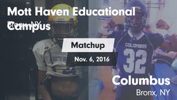 Matchup: Mott Haven vs. Columbus  2016