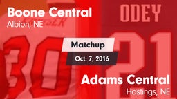 Matchup: Boone Central High vs. Adams Central  2016