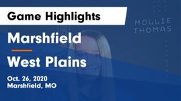 Marshfield  vs West Plains  Game Highlights - Oct. 26, 2020