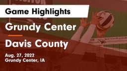 Grundy Center  vs Davis County  Game Highlights - Aug. 27, 2022