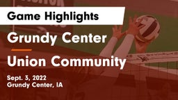 Grundy Center  vs Union Community  Game Highlights - Sept. 3, 2022