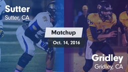 Matchup: Sutter  vs. Gridley  2016