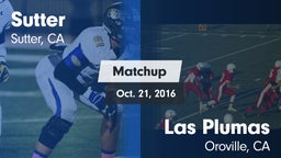 Matchup: Sutter  vs. Las Plumas  2016