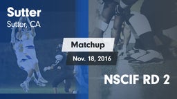 Matchup: Sutter  vs. NSCIF RD 2 2016