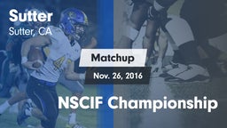 Matchup: Sutter  vs. NSCIF Championship 2016