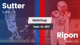 Matchup: Sutter  vs. Ripon  2017