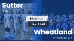 Matchup: Sutter  vs. Wheatland  2017