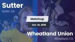 Matchup: Sutter  vs. Wheatland Union  2018