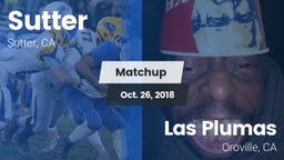 Matchup: Sutter  vs. Las Plumas  2018