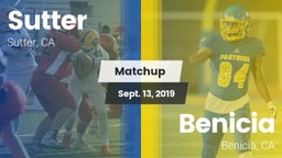 Matchup: Sutter  vs. Benicia  2019