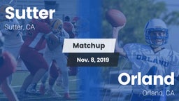 Matchup: Sutter  vs. Orland  2019