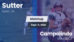 Matchup: Sutter  vs. Campolindo  2020