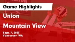 Union  vs Mountain View  Game Highlights - Sept. 7, 2023